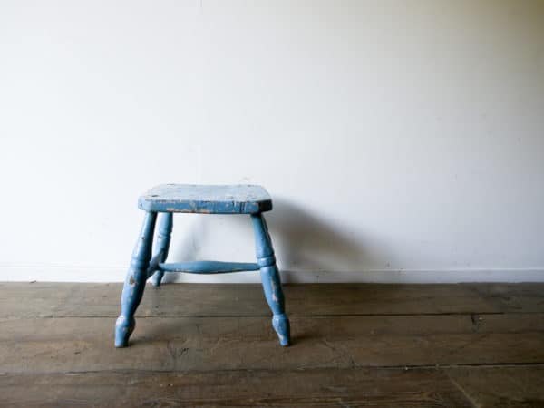 Blue painted stool