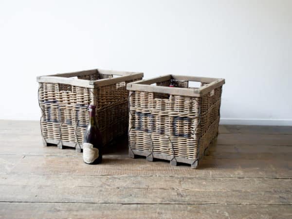 Vintage French wine crates