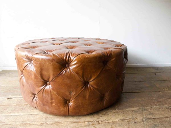 Leather foot stool