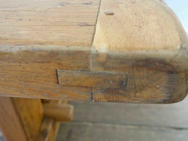 French oak trestle table - Image 7