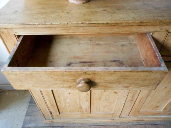 Antique pine dresser base - Image 8
